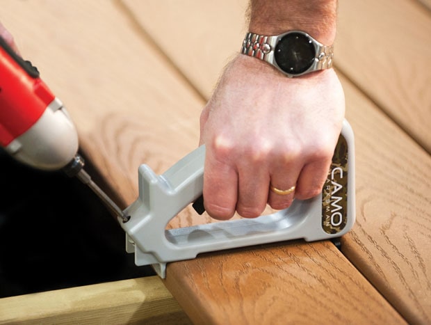 The CAMO Marksmen tool for attaching deck boards.