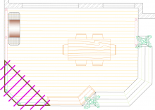 Overhead drawing of deck plan for a medium size single level deck.