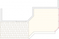 Overhead view of deck plan showing roof and main deck layout.
