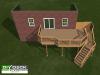 3D render of deck design for a large high single level deck.
